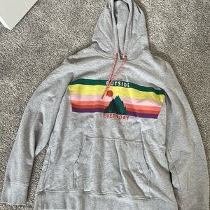 LL Bean Gray Hoodie with Multicolor Graphic